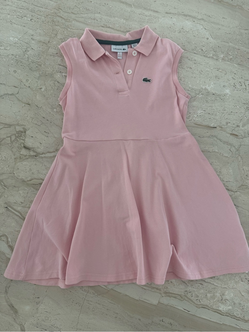 Lacoste Girls' Light Pink Polo Skater Dress